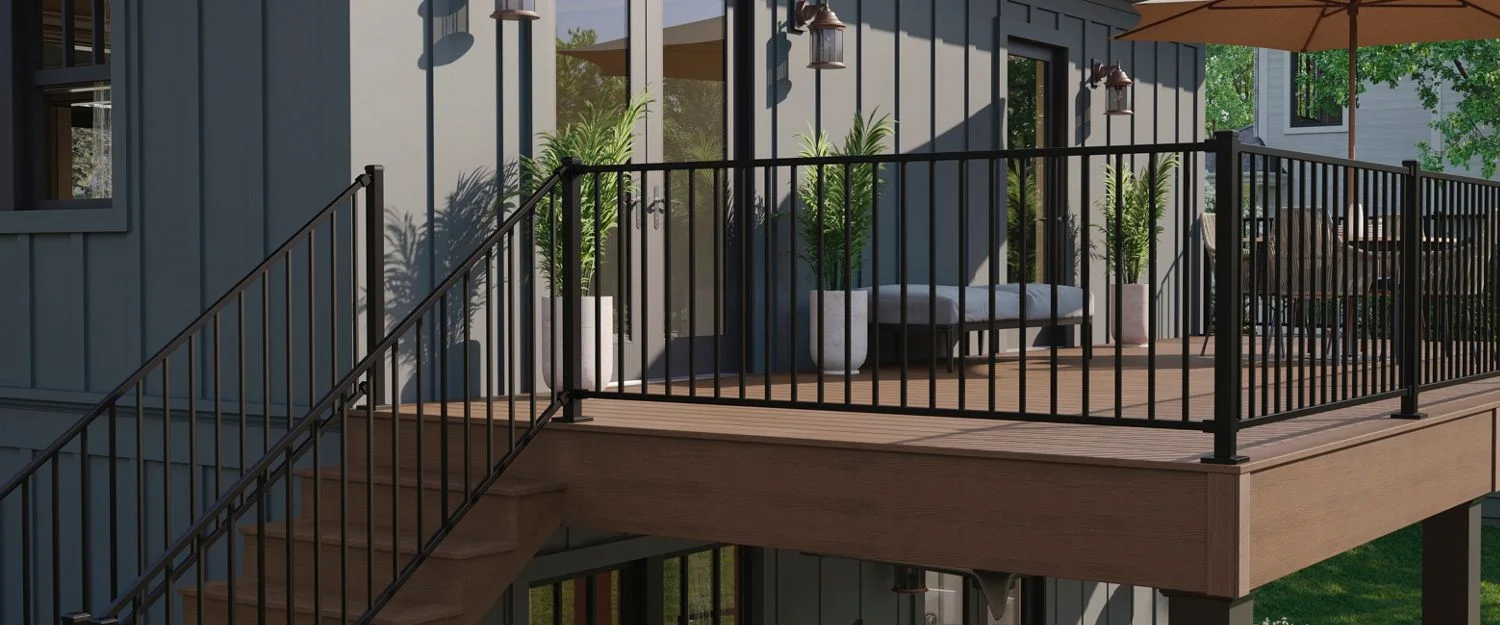 Trex Enhance Steel Railing on staircase