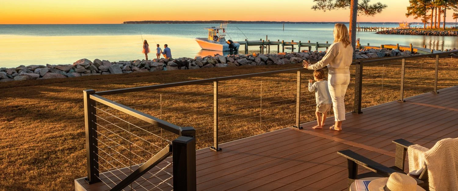 Cable railing with Lineage decking